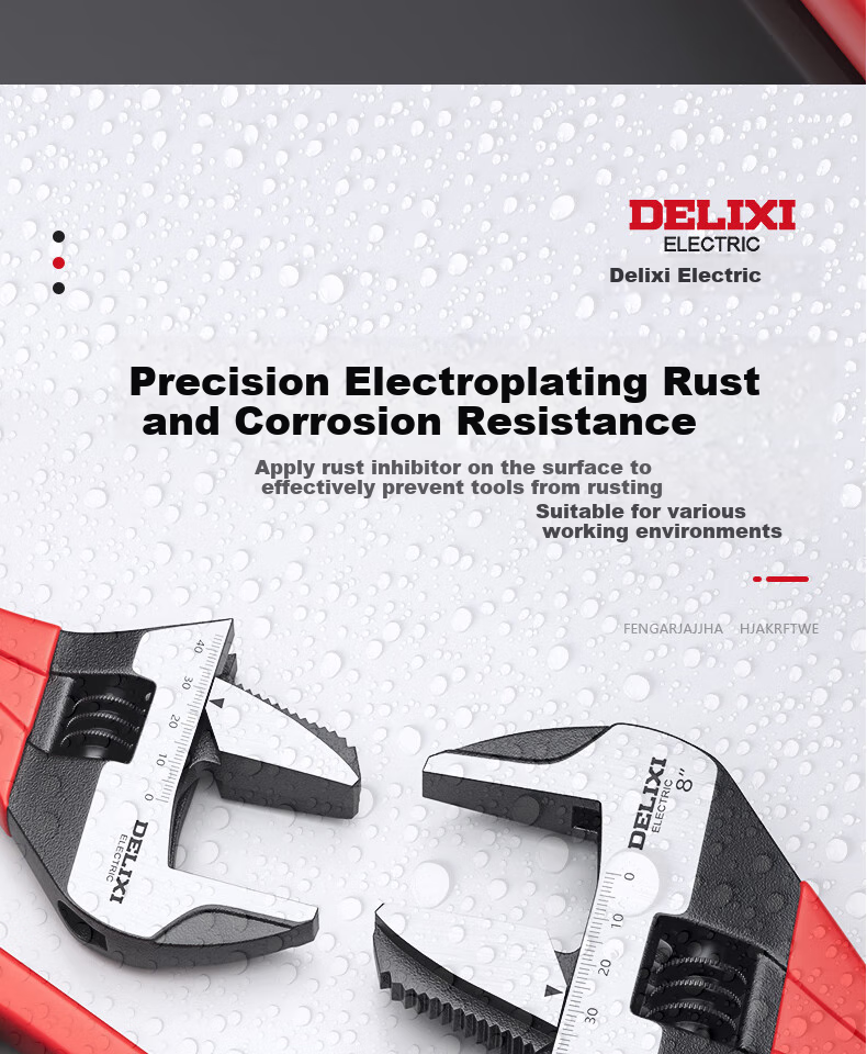 Разводной ключ DELIXI ELECTRIC, многофункциональный, с широким зевом, для сантехники и ванной комнаты, 5 дюймов