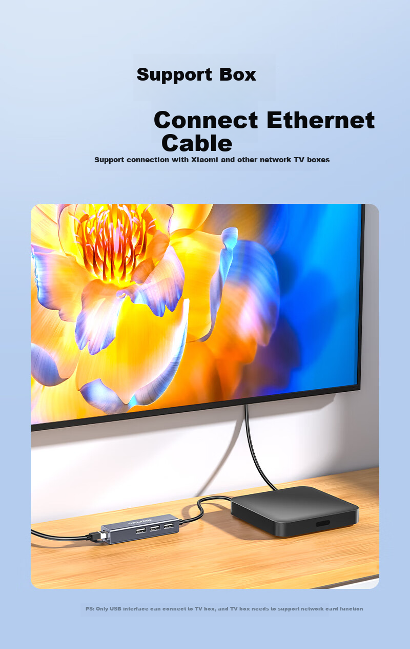 USB-хаб SAMZHE UWH14-S с портом Ethernet RJ45, 3 порта USB 2.0, 100 Мбит/с, для ноутбуков и настольных компьютеров