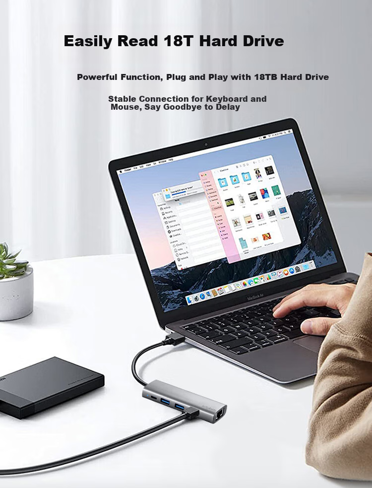 Адаптер-конвертер Lenovo ThinkPad USB в Ethernet RJ45 Gigabit, сетевой порт, USB-хаб, разветвитель, док-станция для ноутбука, удлинительный кабель LRA3