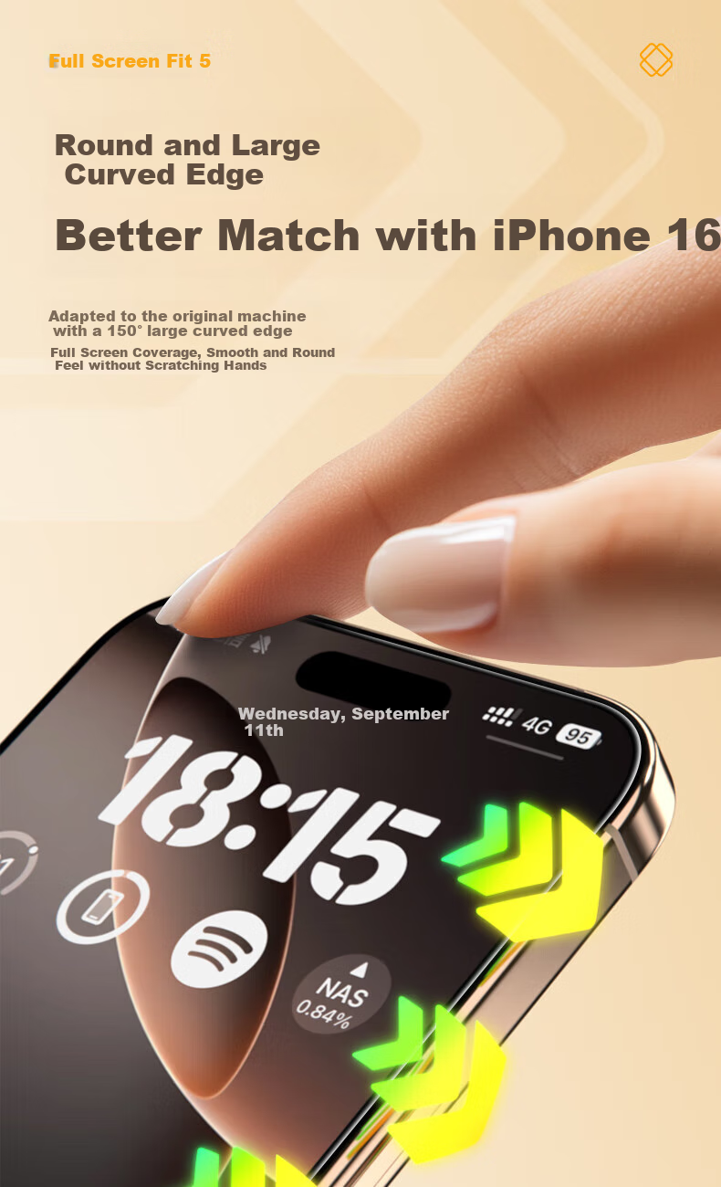 Защитное стекло ALittleFlower для iPhone 16 Pro, закаленное, прозрачное, 2 шт.