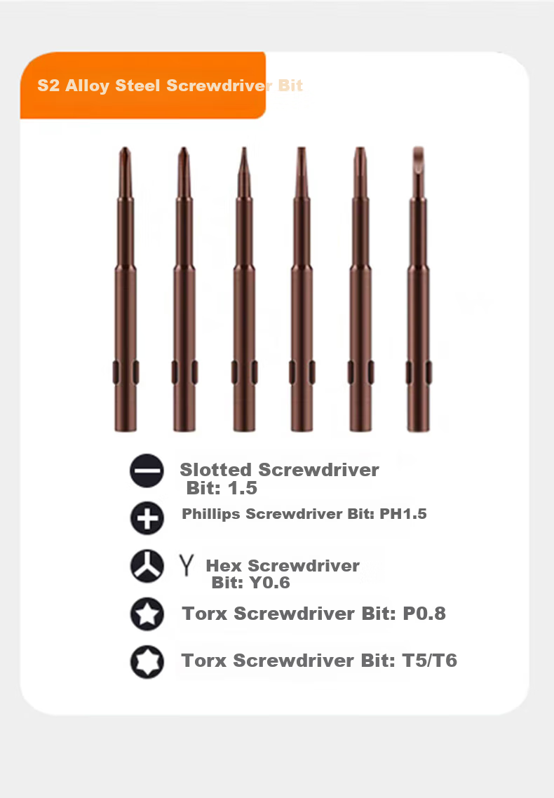 DRATRA Мультифункциональная отвертка, набор для ремонта очков, телефонов, разборки, портативный, полный набор бит и аксессуаров