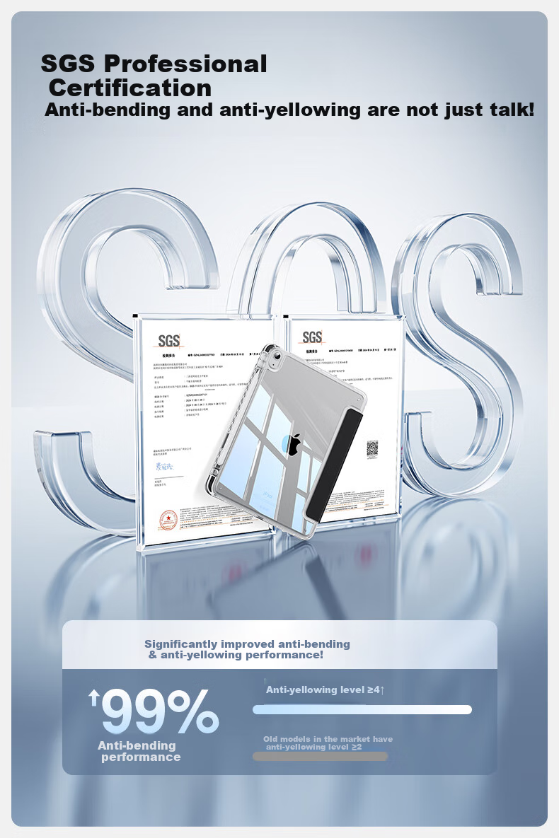 Чехол-книжка Shanmo для iPad 11/10 дюймов (10-го и 11-го поколений) с держателем для стилуса, прозрачный серый, антибактериальный, противоударный