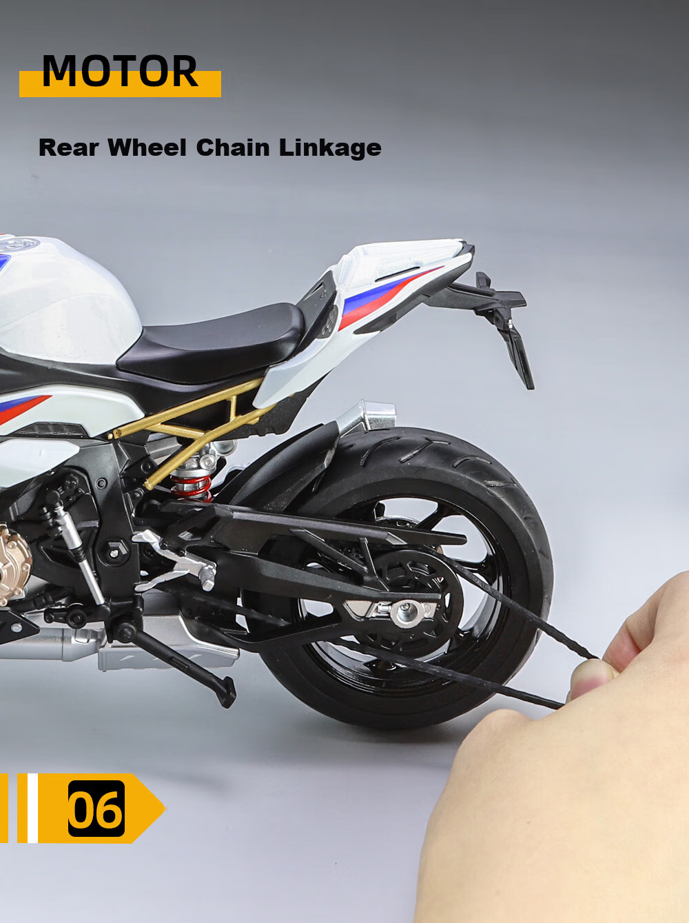 Модель мотоцикла Chiyumoxing 1:9, BMW S1000RR, литая модель из сплава, игрушечный мотоцикл для мальчиков, подарок на День святого Валентина