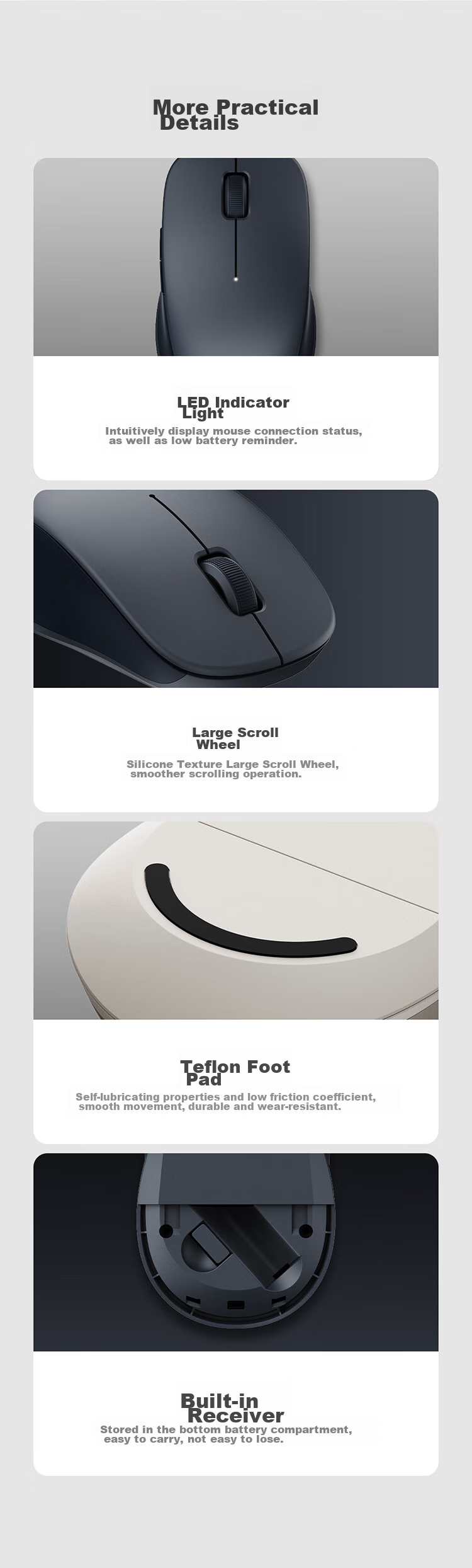 MI Wireless Bluetooth Dual-Mode Mouse 2, окисленный белый, беспроводная мышь 2.4G, Bluetooth мышь, бесшумная работа, для настольных компьютеров и ноутбуков