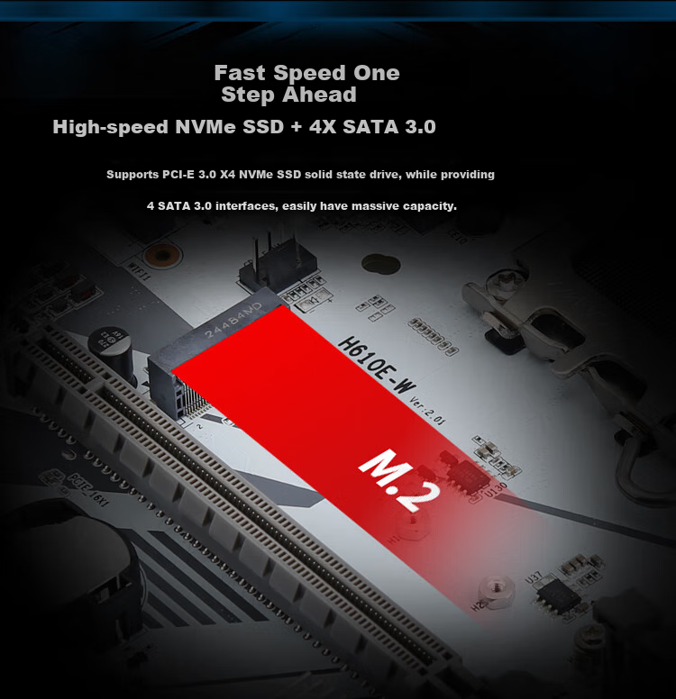 Материнская плата ONDA H610E-W (Intel H610/LGA 1700), поддержка G6900/12100/13100, для развлечений и офиса