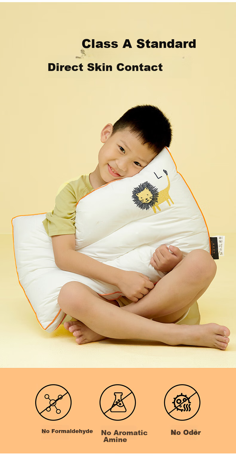 Детская подушка MIDO HOUSE для детей 3-6 лет и 6-12 лет, класс А, низкая, 40*60*3 см