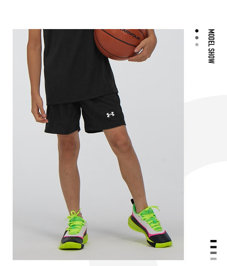 Детские спортивные шорты UNDER ARMOUR для мальчиков, быстросохнущие, для тренировок на открытом воздухе, бега, студенческих соревнований, баскетбольная форма