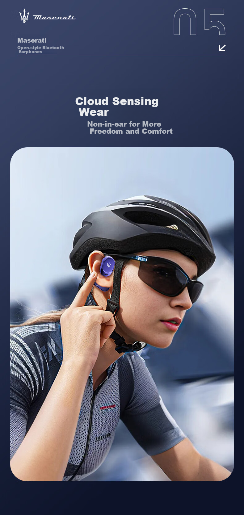 Беспроводные наушники SHINECON Maserati 101 Bluetooth, накладные, с микрофоном, с шумоподавлением, для спорта