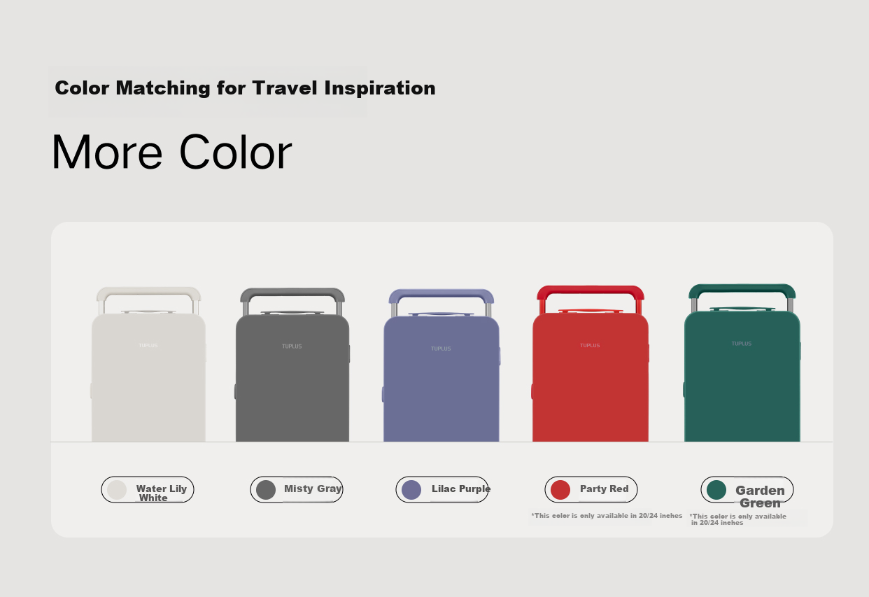 Чемодан TUPLUS Classic Impression Luggage, задняя ручка, большой вместимости, цвет "Водяная лилия", 24 дюйма
