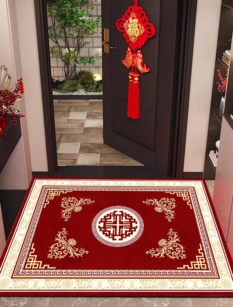 Придверный коврик Zunchao, впитывающий, нескользящий, для дома, 90x60 см, красный