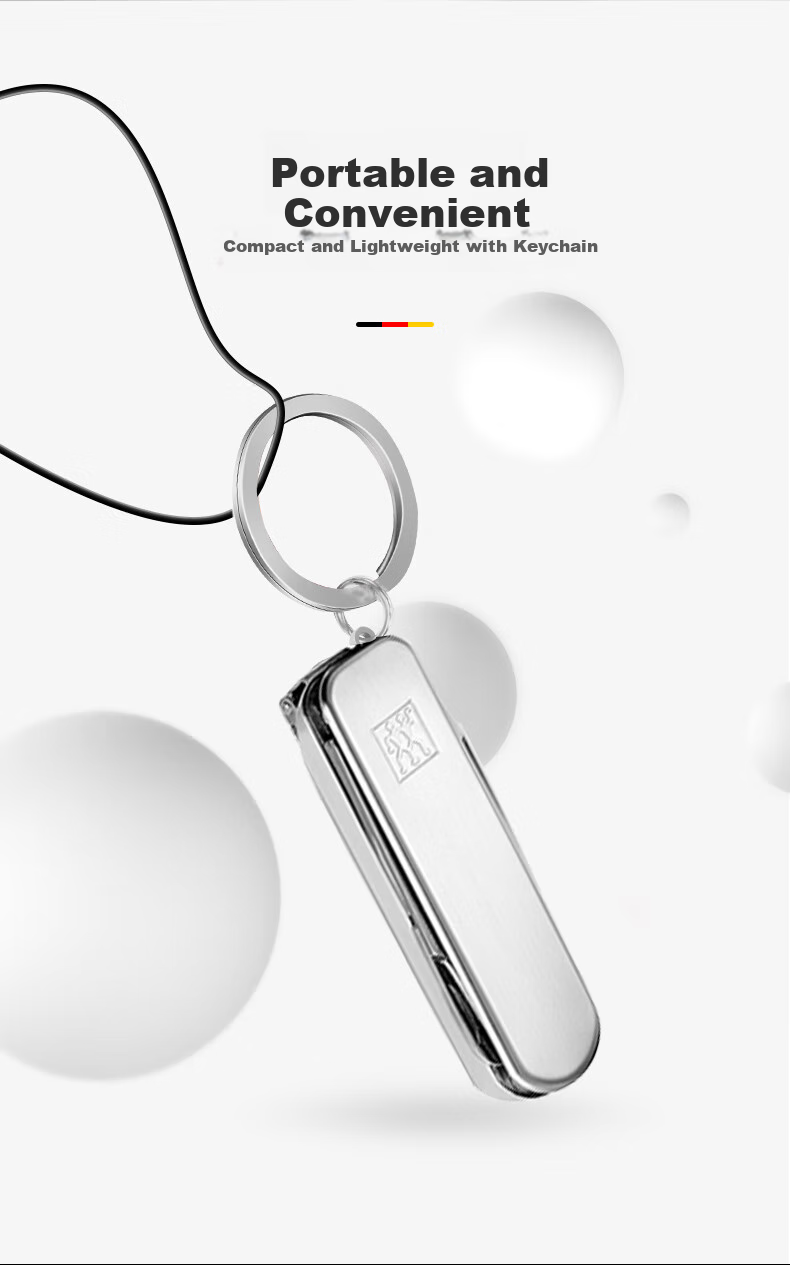 ZWILLING Многофункциональный маникюрный набор, складной нож для ногтей, мини-нож для фруктов, брелок, немецкий бренд, серебристый цвет