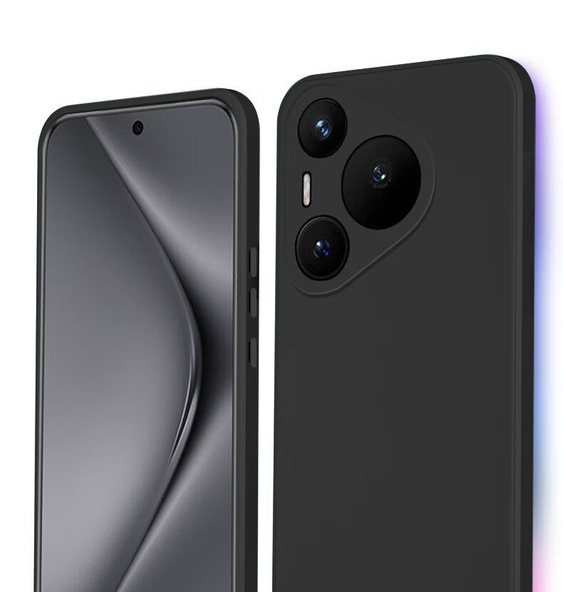 KEKLLE Чехол для Huawei Pura70, жидкий силикон, защита от падения, ультратонкий, мягкий чехол с защитой объектива, элегантный черный