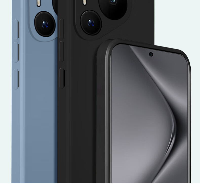 KEKLLE Чехол для Huawei Pura70, жидкий силикон, защита от падения, ультратонкий, мягкий чехол с защитой объектива, элегантный черный