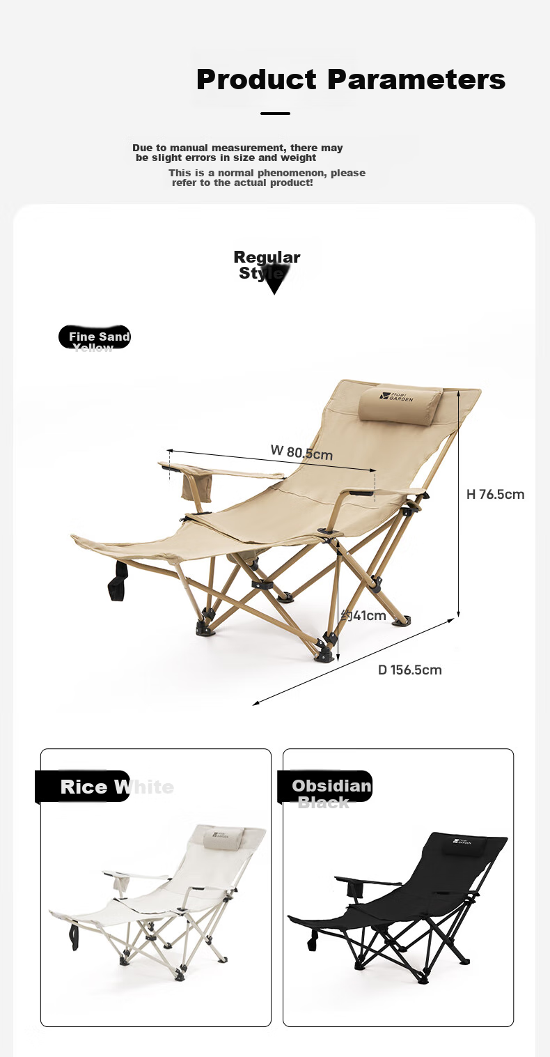 Складное туристическое кресло MOBIGARDEN, удобное для кемпинга, с подголовником, регулируемое в трех положениях