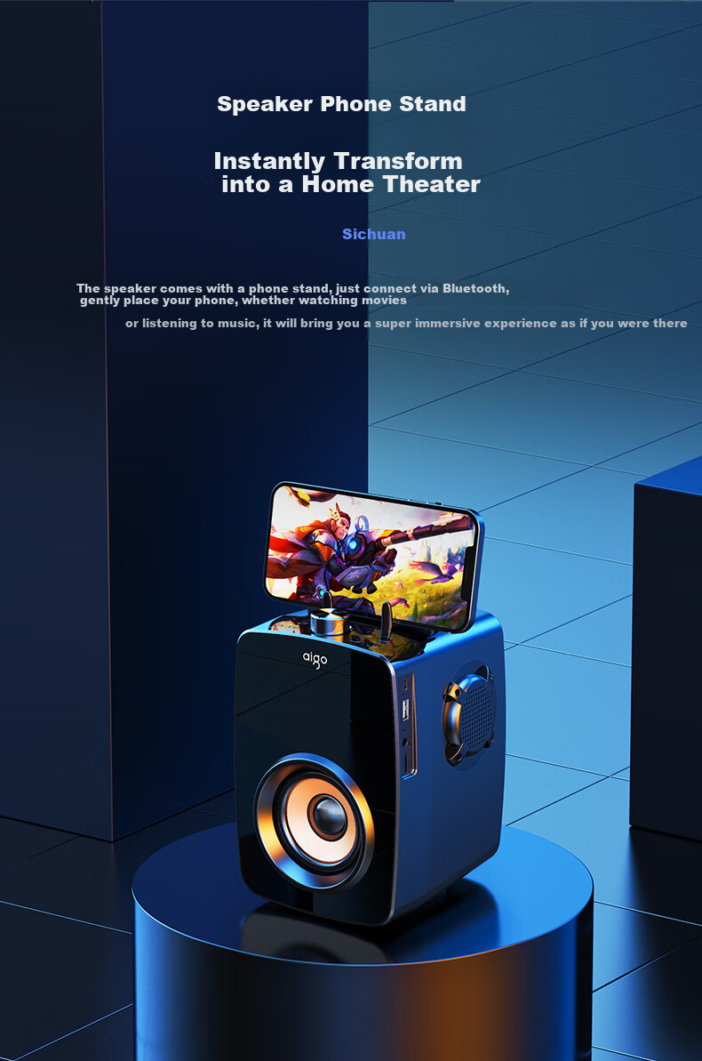 Портативная Bluetooth-колонка Aigo T115 Premium Edition, мощная, уличная, с ручным управлением, малый домашний сабвуфер, плеер