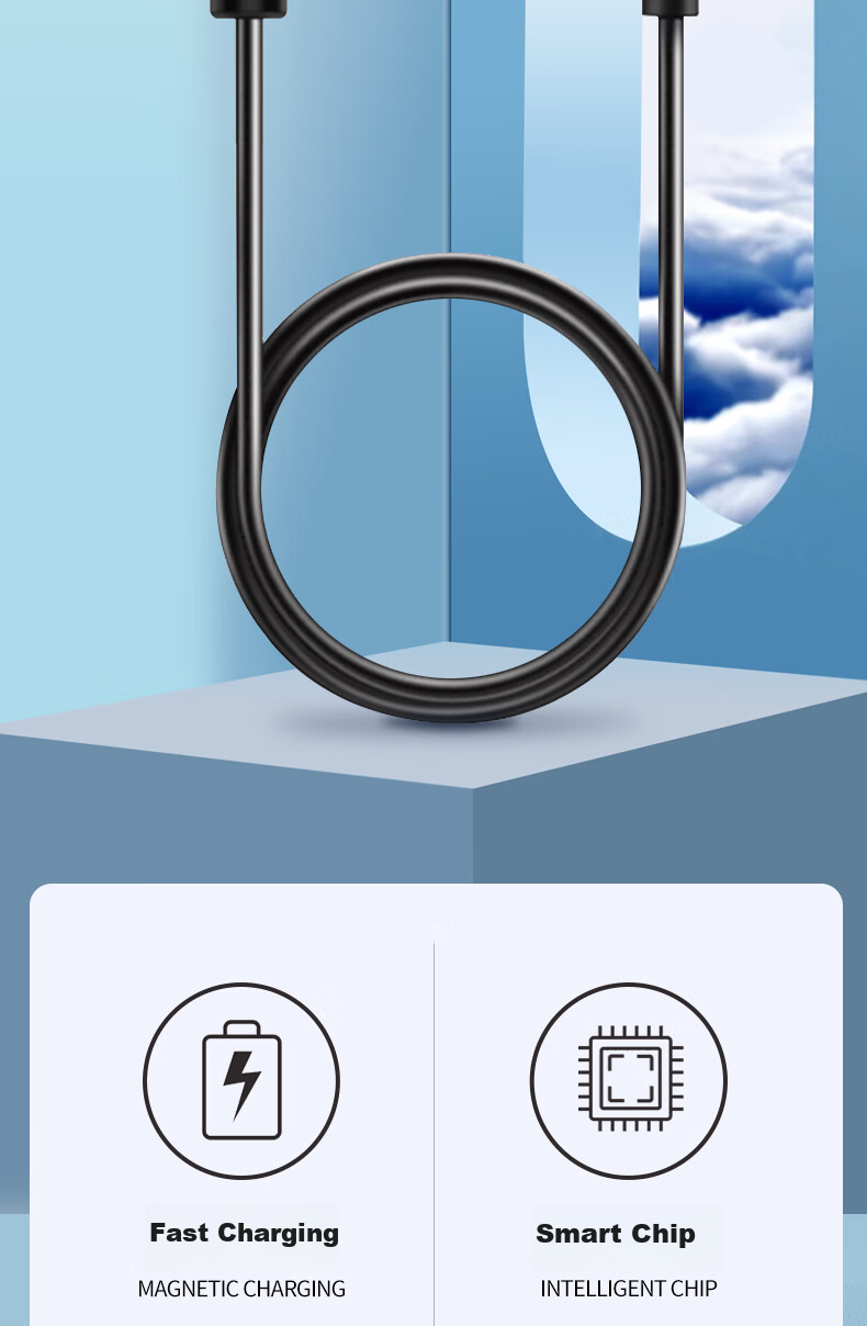 Кабель Masentek для зарядки Xiaomi Band 7 Pro, Redmi Watch 2/3 Lite, магнитный, черный, 60 см
