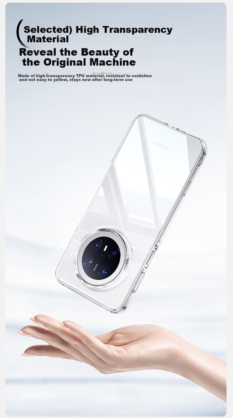 Чехол PISEN для Huawei Mate 70 Pro/Pro+, противоударный, ультратонкий, высокая прозрачность, защита от отпечатков пальцев, прозрачный
