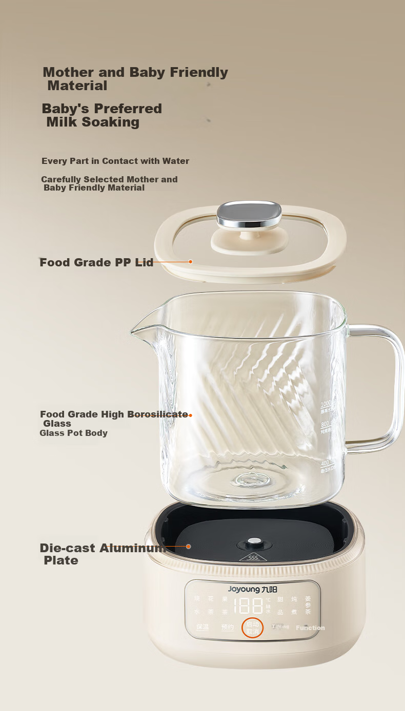 Чайник-термопот Joyoung WY103 (Tea), 1л, 600Вт, стеклянный корпус, сенсорное управление, поддержание температуры