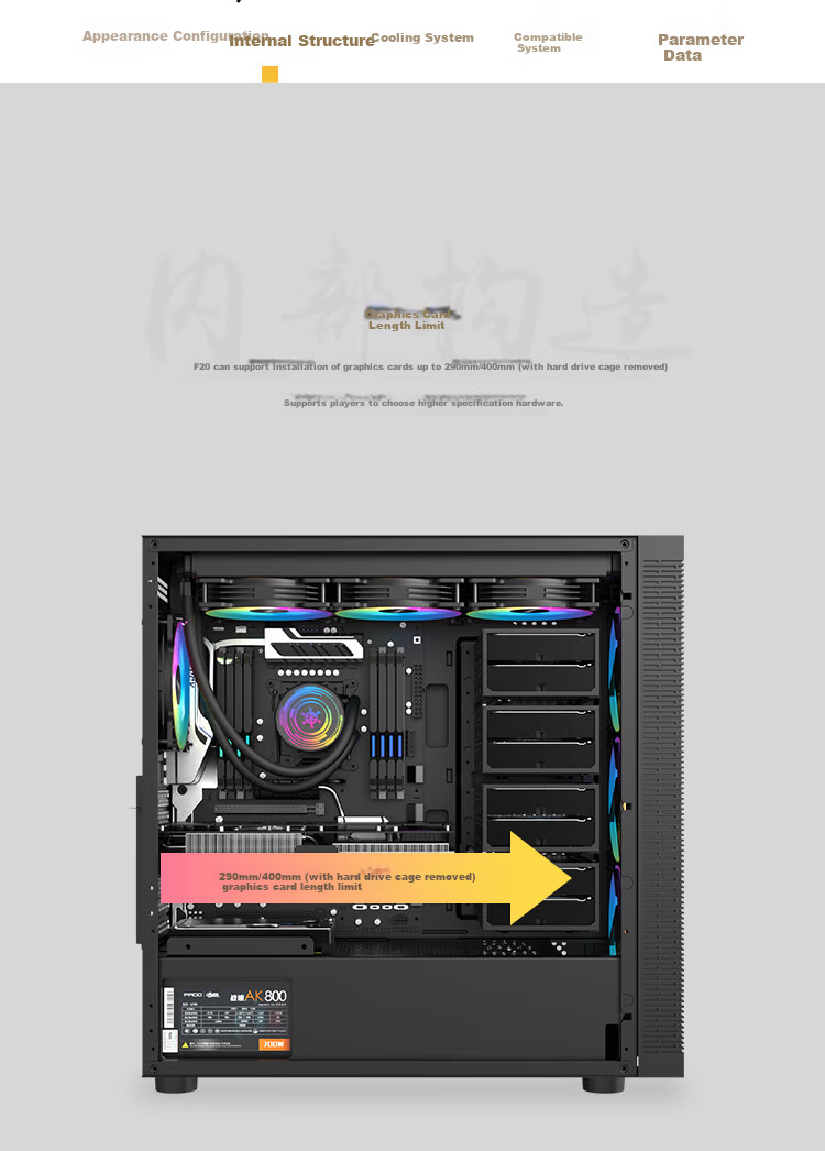 Компьютерный корпус PADO F20, черный, ATX, E-ATX, mATX, Midi-Tower, без блока питания