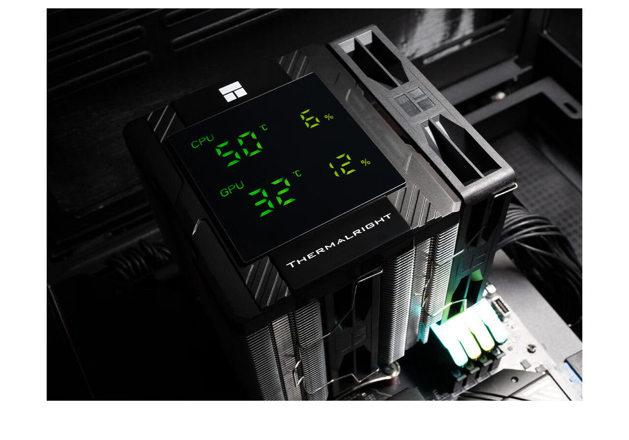 Воздушный кулер для процессора Thermalright Peerless Assassin 120 Digital BLACK, 6 тепловых трубок, с цифровым дисплеем, PA120 Digital BLACK