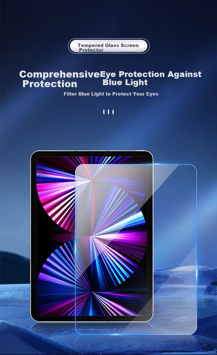 Защитная пленка JPLAYER для Apple iPad 9/8/7 (10.2 дюйма), синяя световая фильтрация, защита глаз, анти-отпечатки, анти-падение, защита от царапин