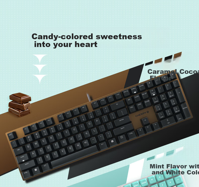 Механическая клавиатура CHERRY KC200, офисная и игровая, проводная, 108 клавиш, красный переключатель, PBT кейкапы, цвет серо-оранжевый