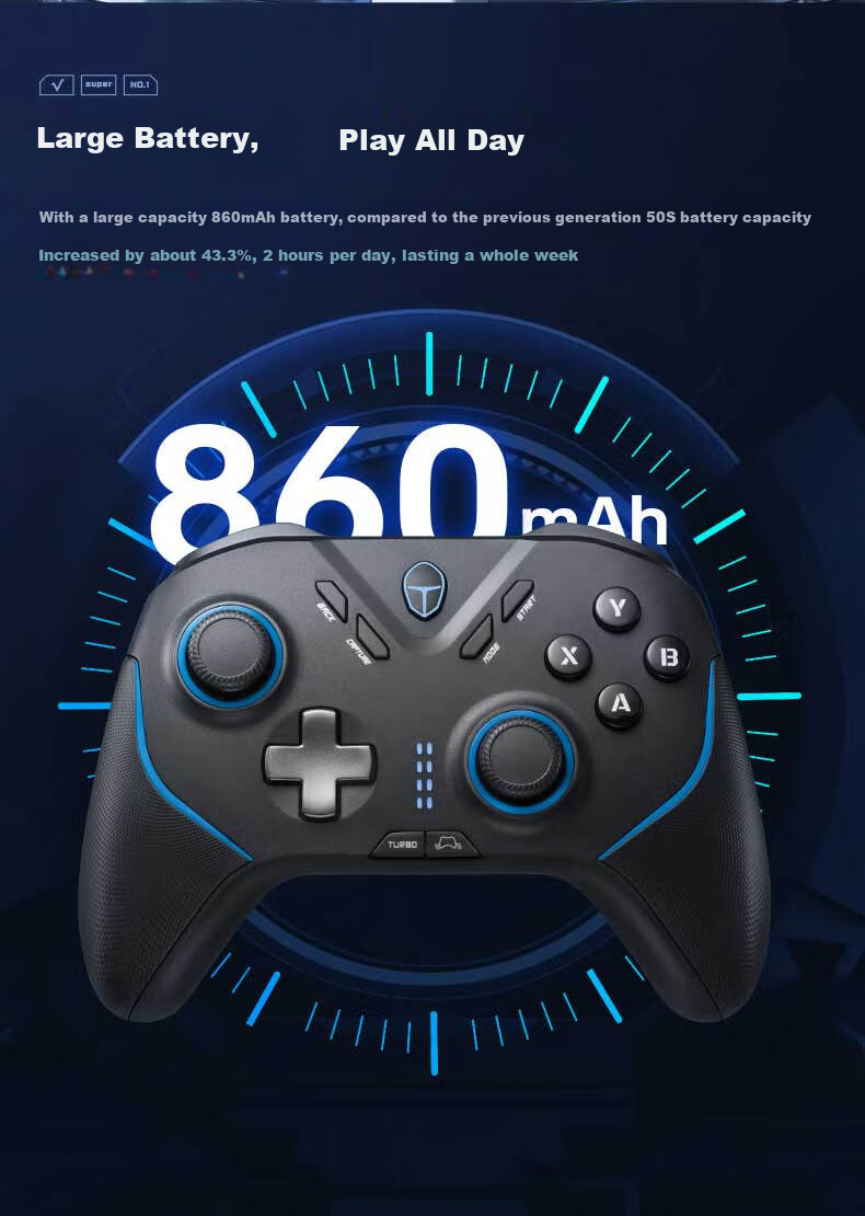 Беспроводной игровой контроллер ThundeRobot G50 Ultra, виброотдача триггеров, стиль Xbox, джойстик TMR, триггеры Холла, Bluetooth, гироскоп, ПК, черный