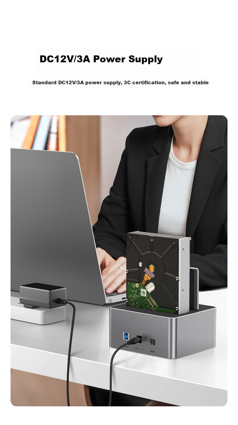 Внешний корпус для жестких дисков UNITEK Y-3026SL, USB 3.0, для HDD/SSD 2.5/3.5 дюйма, серебристый