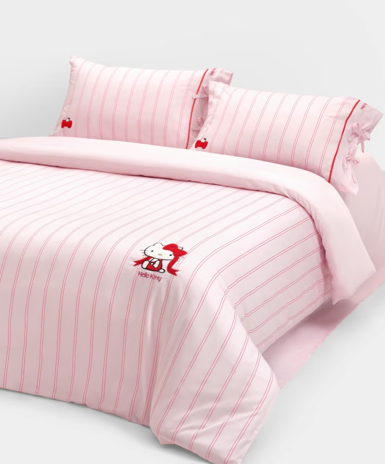 Комплект постельного белья tbh, "Hello Kitty", 1.8 м, хлопок, жаккард