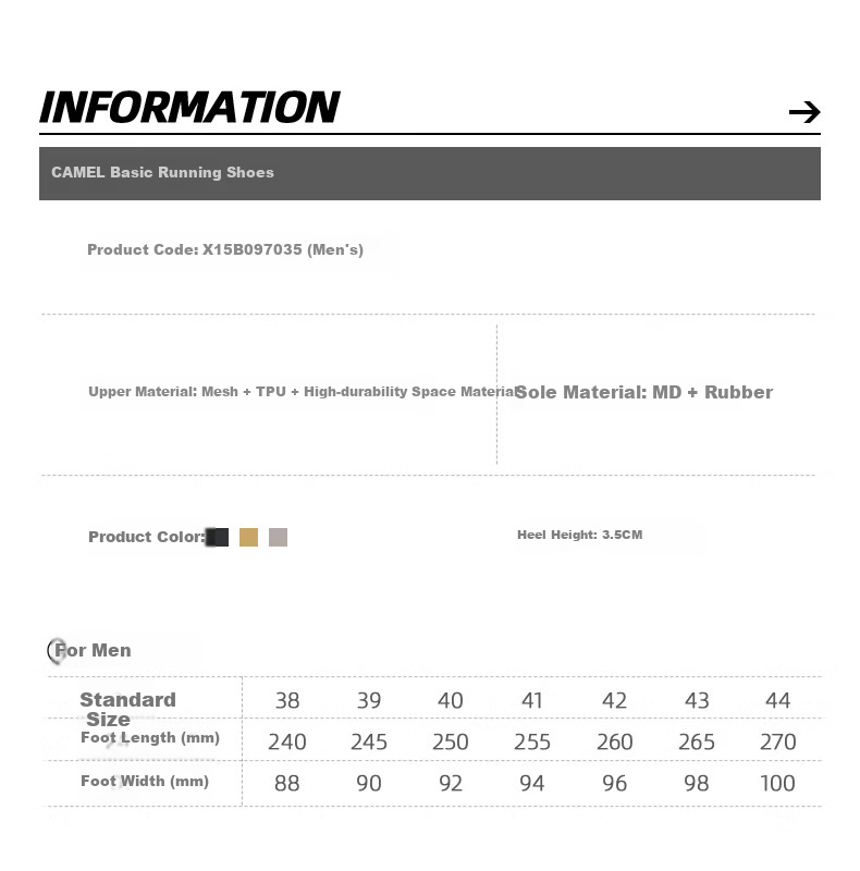 Мужские кроссовки CAMEL X15B09L7035, толстая подошва, увеличивающие рост, дышащие, повседневные, модные, серый чип, размер 43