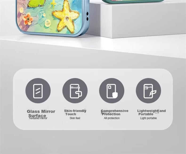 Чехол для iPhone 16 Pro Max ZiTai, противоударный, полноэкранная защита, стекло, масляная живопись с черепахой, серебристый