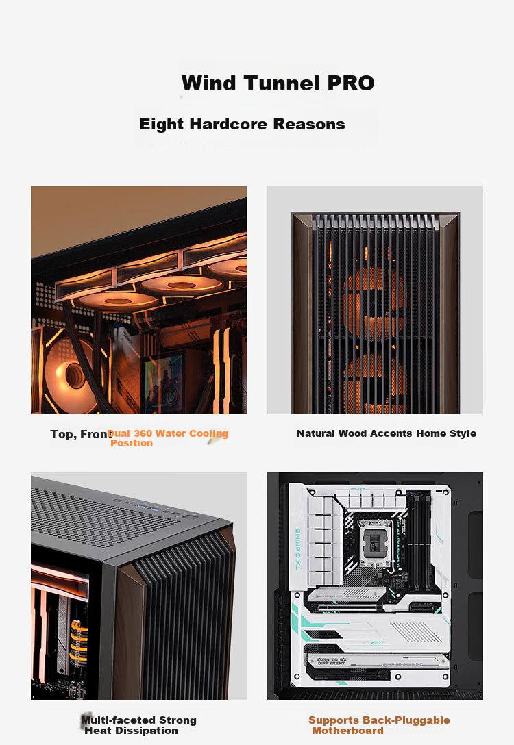 Компьютерный корпус SAMA Wind Tunnel PRO черный, Mid-Tower, поддержка 420мм СВО, ATX, Type-C, 3 вентилятора