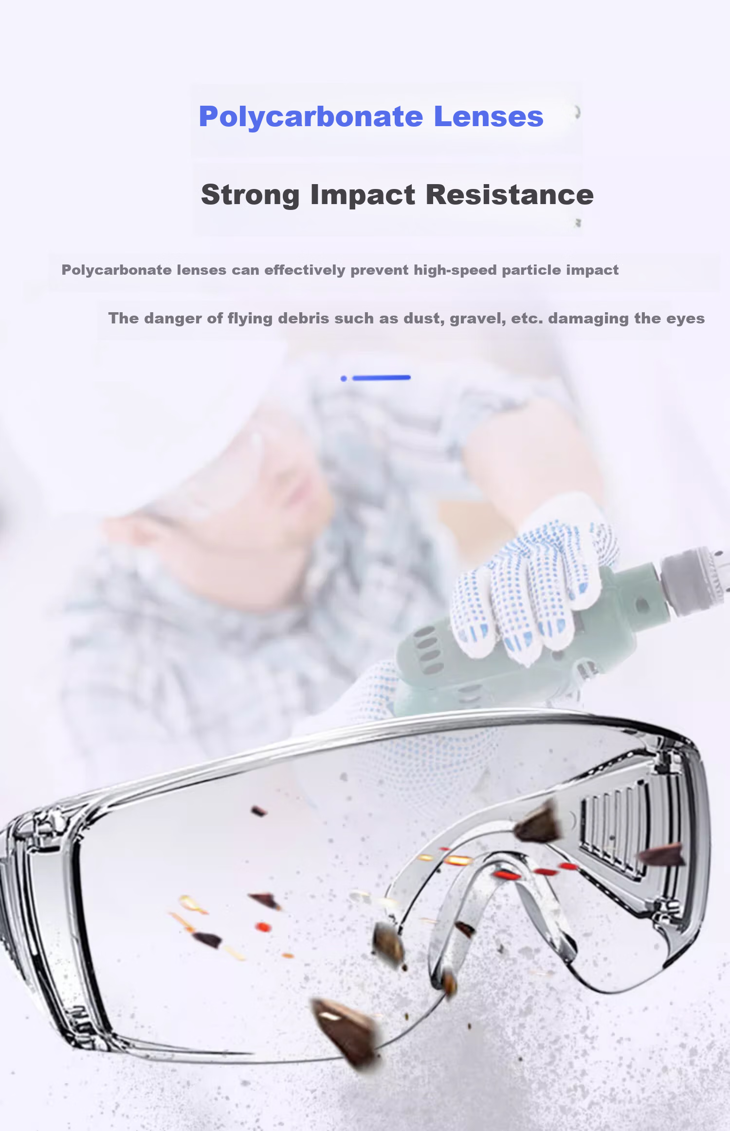 Защитные очки BDS BAO SAFETY SG-71009, противотуманные, ударопрочные, защитные от пыли и брызг, для промышленности