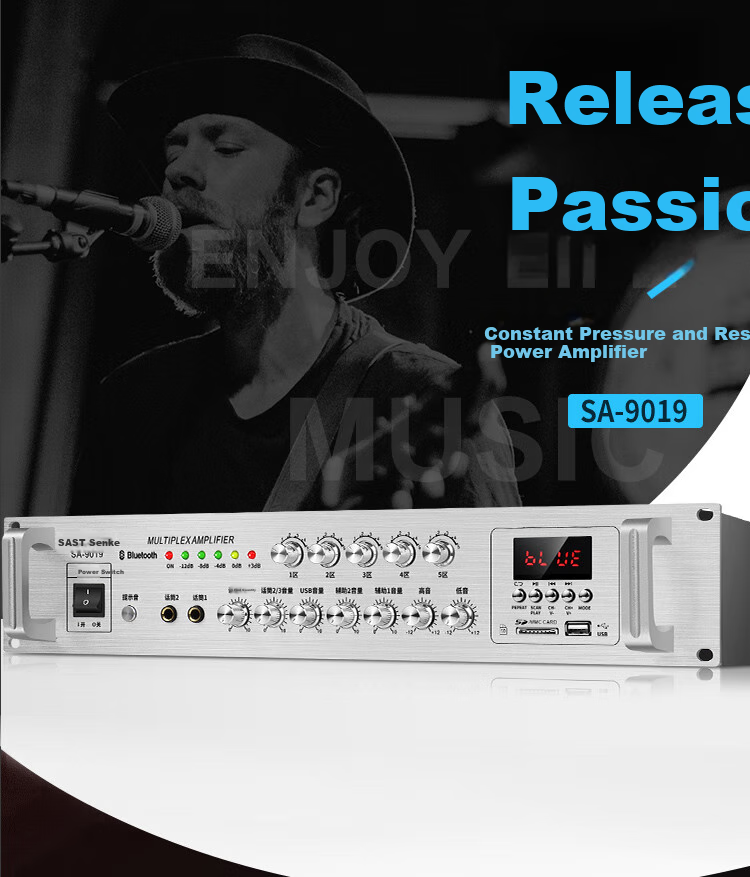 SAST SA-9019 1200W Bluetooth усилитель мощности, 6-зонный, для магазина, домашнего кинотеатра, конференций