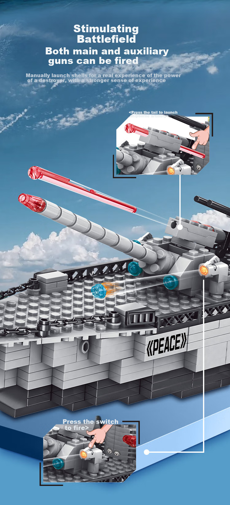 Конструктор QZCX Военный авианосец, развивающая игрушка для детей, головоломка в стиле LEGO, подарок на день рождения и Новый год для мальчиков