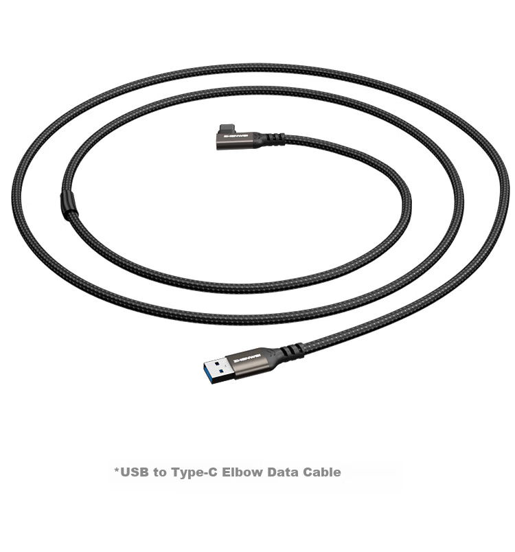 Кабель ZHENWEI USB 3.2 Type-C, 1.5 метра, 10 Гбит/с, 3A быстрая зарядка, угловой