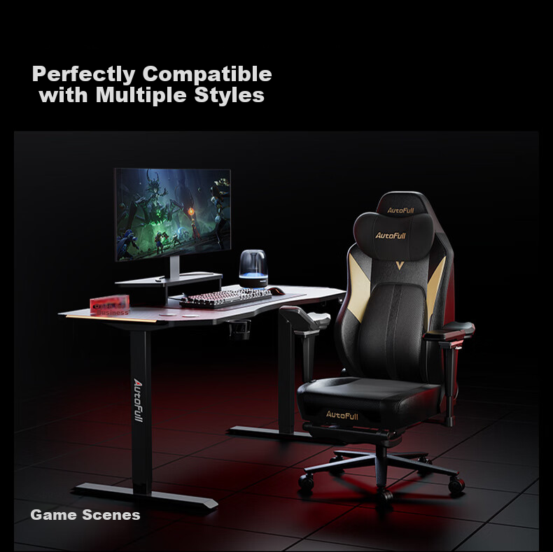 Игровое кресло AutoFull M6Pro, эргономичное, для компьютера и офиса, с подогревом и вентиляцией, массажем поясницы, черное