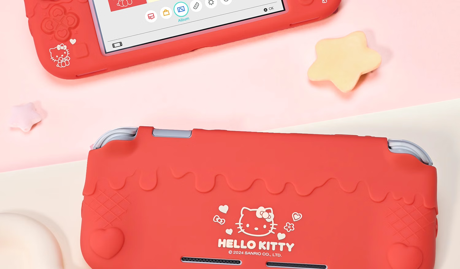 Защитный чехол Jixiang для Nintendo Switch Lite, полный комплект с колпачками для джойстиков, силиконовый, официальный, Sanrio Co-Branded, противоударный