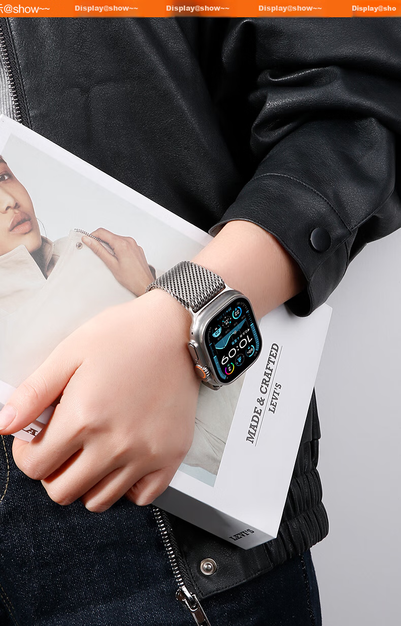 Ремешок BHO для Apple Watch Milanese Loop из титана с парашютной застежкой, совместим с моделями S11/Ultra3, S10/9/8/7/SE3