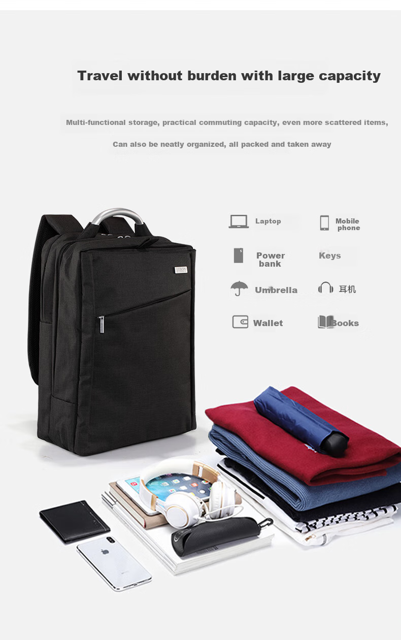 Рюкзак LEXON Urban Commuter Classic, для ноутбука 15.6 дюймов, большой вместимости, для города и путешествий, черный