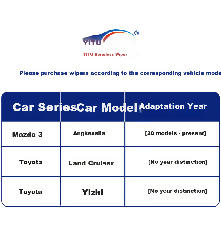 Задний стеклоочиститель YITU для Mazda Axela / Toyota Land Cruiser / Toyota Yizhi, бескаркасный, 305 мм, Toyota Interface