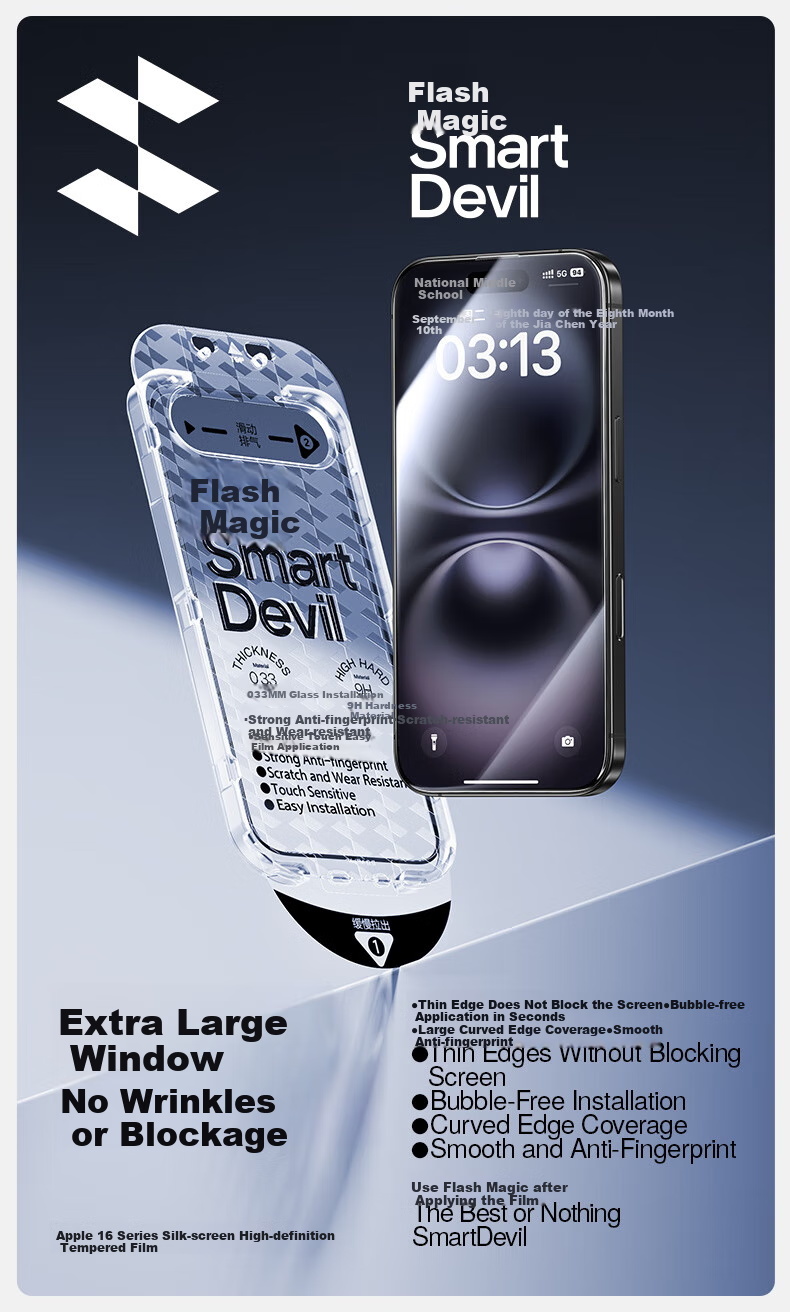 Защитное стекло SmartDevil для iPhone 15 Plus, прозрачное, 2 шт.