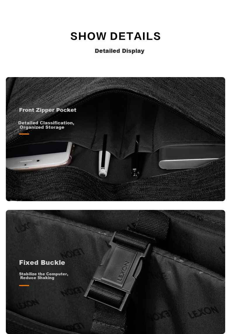 Рюкзак LEXON Urban Commuter Classic, для ноутбука 15.6 дюймов, большой вместимости, для города и путешествий, черный