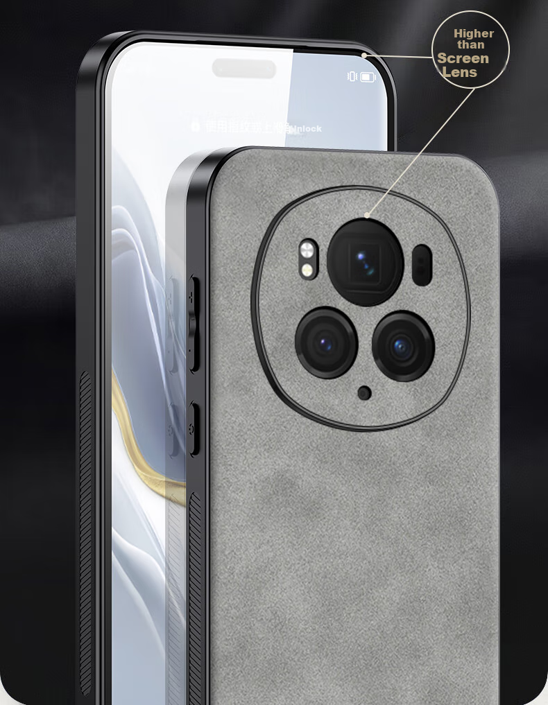 Чехол SHIYONG для Honor Magic6 Pro, ультратонкий, противоударный, из натуральной кожи, черный