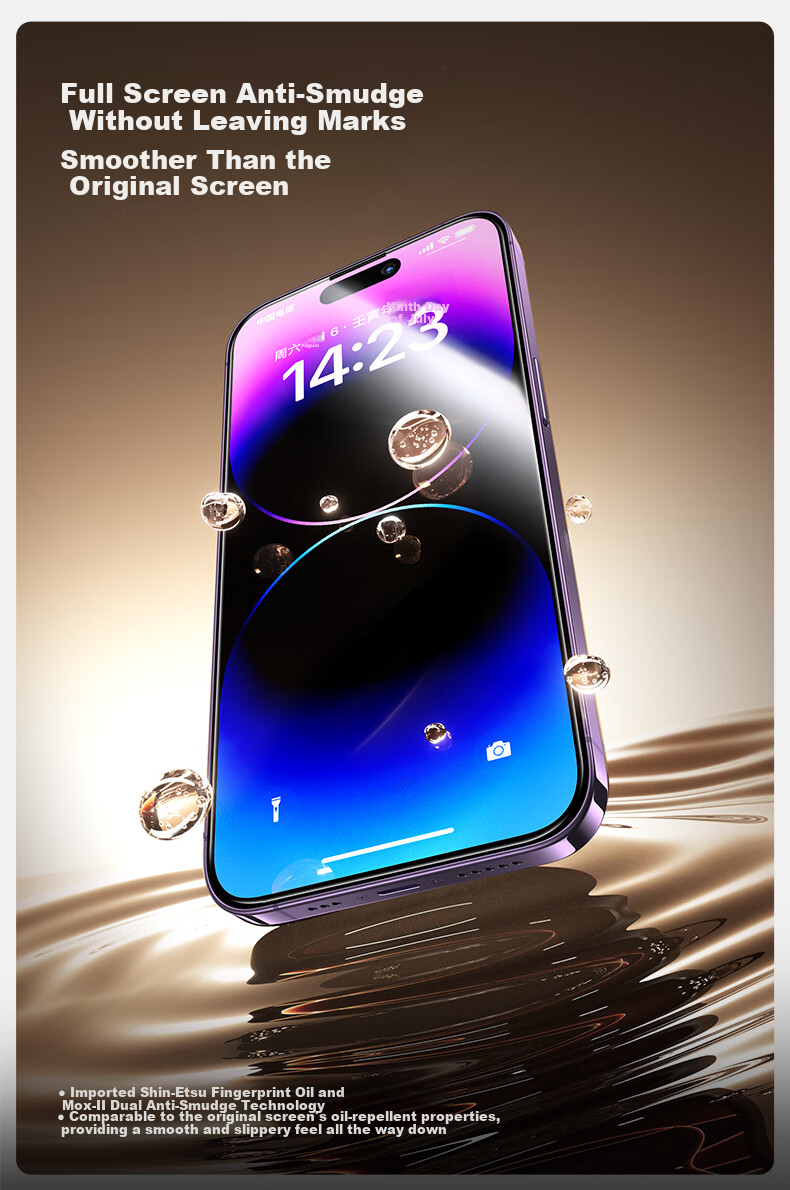 Защитное стекло SmartDevil для iPhone 14 Pro Max, полное покрытие, высокая четкость, защита от царапин и отпечатков пальцев, пыленепроницаемое, 2 шт.