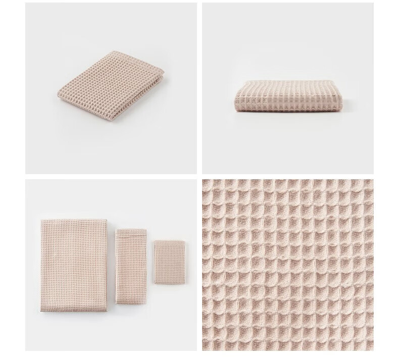 MUJI Полотенце для рук, хлопок, вафельная текстура, тонкое, светло-серое, 34x35 см