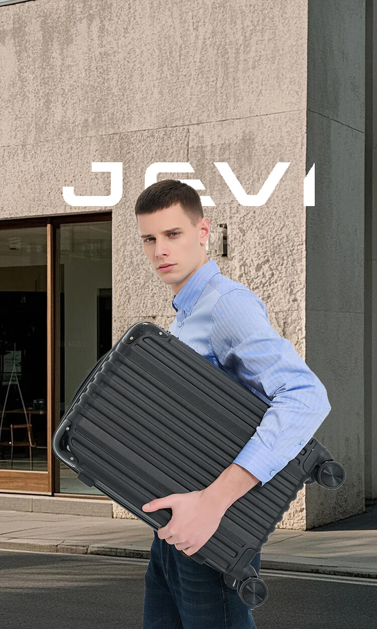 Чемодан JEVI, 20 дюймов, ABS-пластик, черный