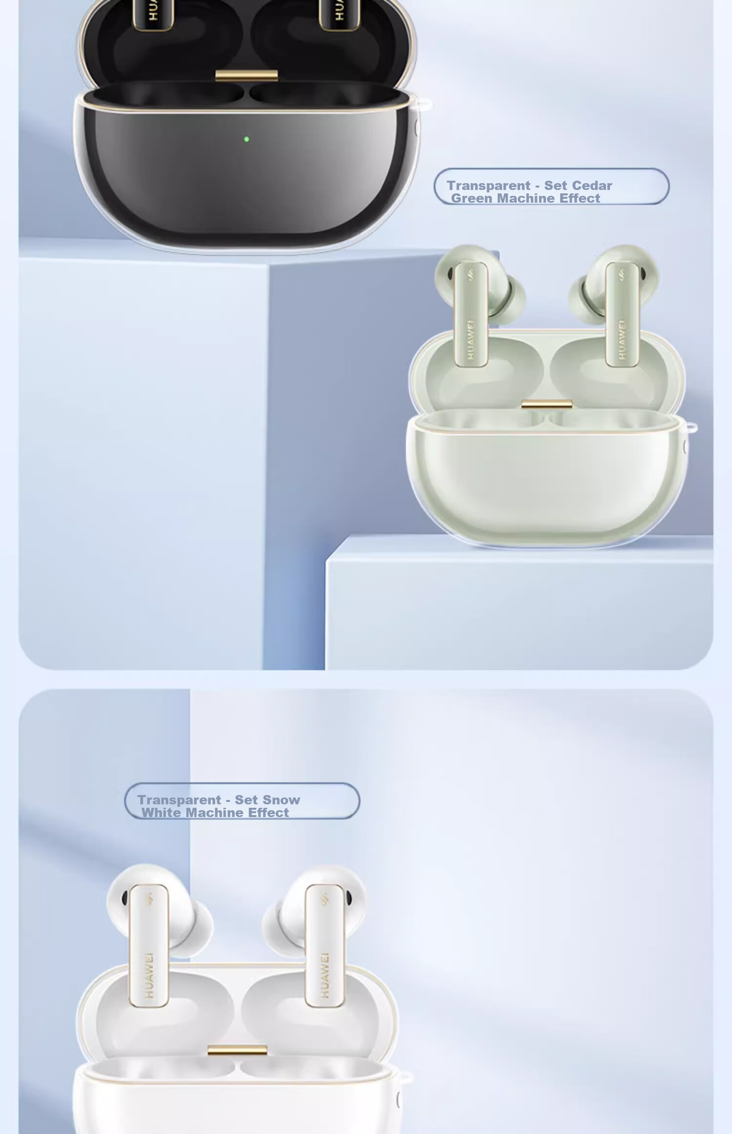 Чехол для наушников Aolang для Huawei FreeBuds Pro 4, защитный чехол, противоударный, пыленепроницаемый, силиконовый прозрачный чехол для голого устройства, минималистичный стиль + ремешок