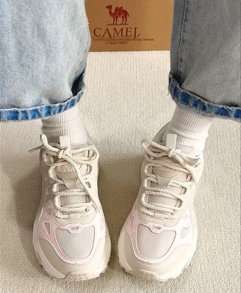 Женские кроссовки CAMEL Star Journey, ретро, на толстой подошве, размер 36, бежевый/синий