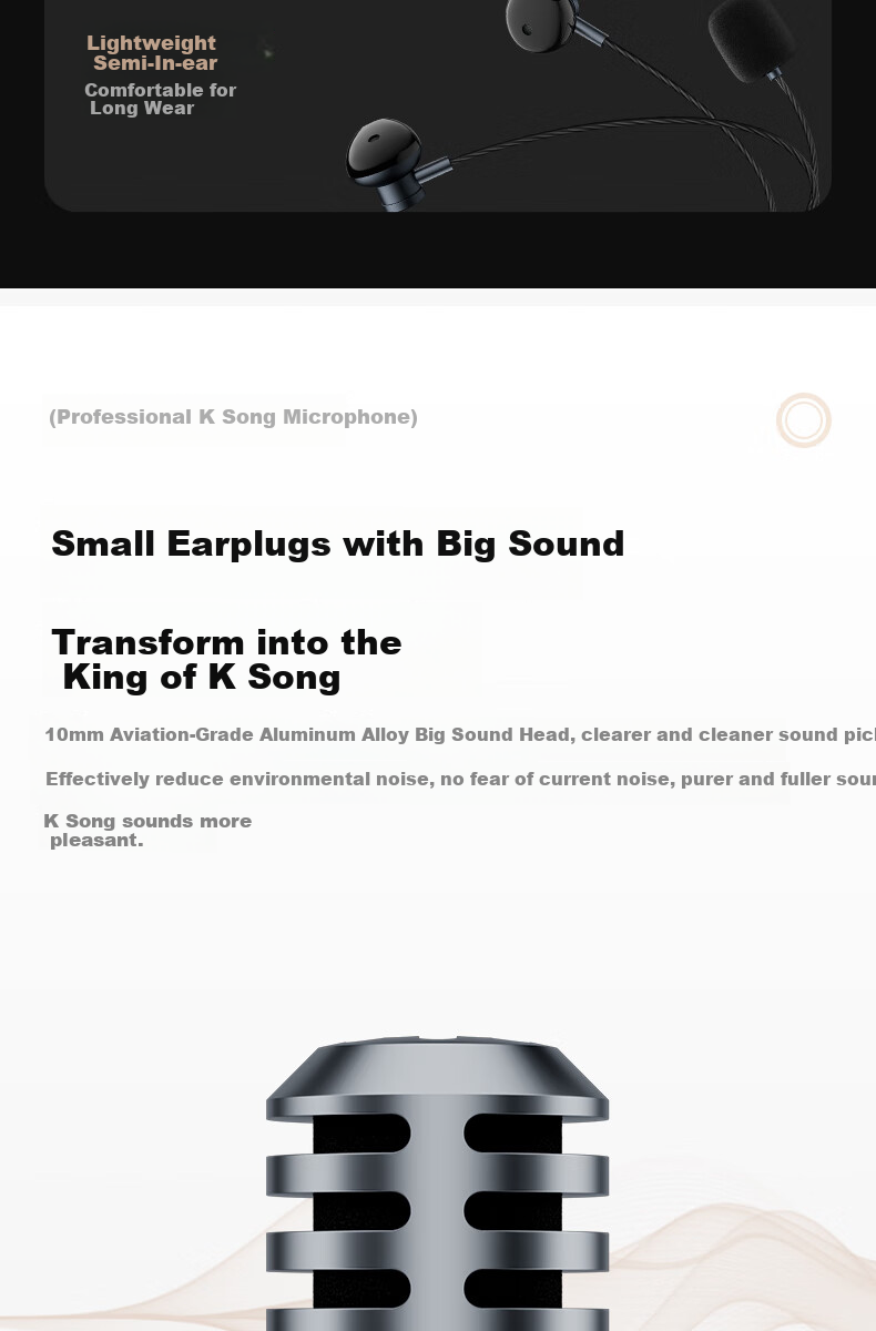 Наушники с микрофоном Kpods SE Black, для караоке, компьютера, записи, с шумоподавлением